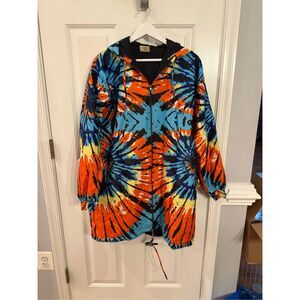 Mangishi Doll African Tie Dye Zip Up Hoodie Jacket sz 16 NWOT